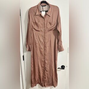 Zara Ref Geometric Long Sleeve Dress